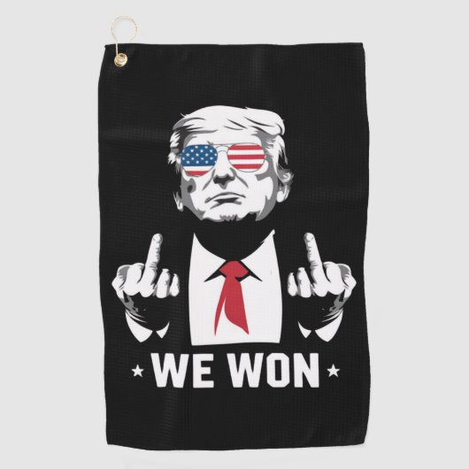 Winnaar Trump We hebben de 47e inauguratiedag gewo Golfhanddoek (Voorkant)