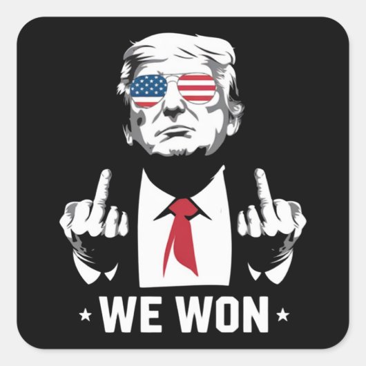Winnaar Trump We hebben de 47e inauguratiedag gewo Vierkante Sticker (Voorkant)