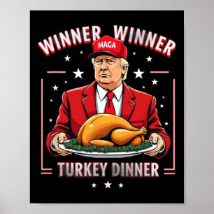 Winnaar Turkije Diner Donald Trump Kerst Poster