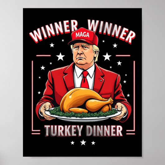 Winnaar Turkije Diner Donald Trump Kerst Poster (Voorkant)