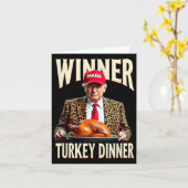Winnaar Turkije Diner Grappig Trump Kaart (Gele Bloem)