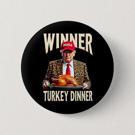 Winnaar Turkije Diner Grappig Trump Ronde Button 5,7 Cm (Voorkant)