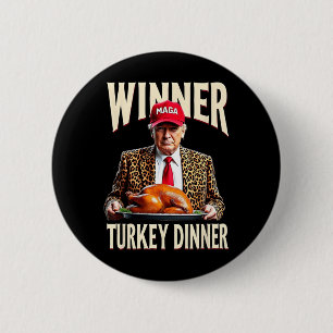 Winnaar Turkije Diner Grappig Trump Ronde Button 5,7 Cm
