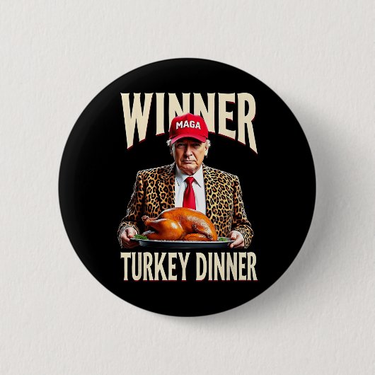 Winnaar Turkije Diner Grappig Trump Ronde Button 5,7 Cm (Voorkant)