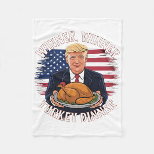 Winnaar Turkije Diner Grappig Trump Thanksgiving Fleece Deken