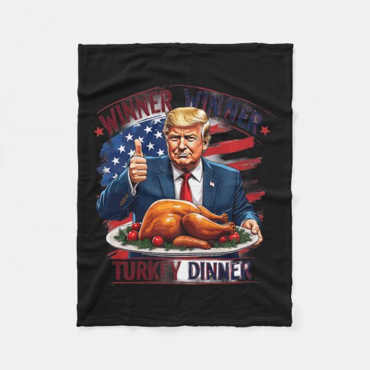 Winnaar Turkije Diner Grappig Trump Thanksgiving Fleece Deken (Voorkant)