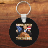 Winnaar Turkije Diner Grappig Trump Thanksgiving Sleutelhanger (Voorkant)