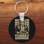 Winnaar Turkije Diner Grappig Trump Thanksgiving Sleutelhanger (Voorkant)