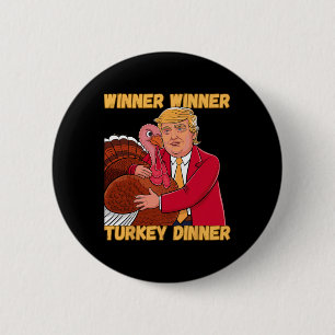 Winnaar Turkije Diner Grappige Thanksgiving Tru Ronde Button 5,7 Cm