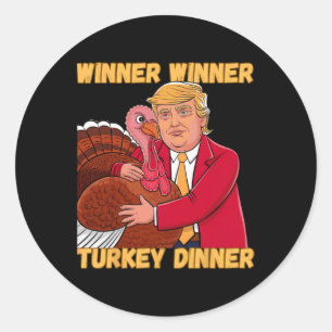 Winnaar Turkije Diner Grappige Thanksgiving Tru Ronde Sticker