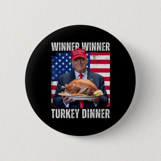 Winnaar Turkije Diner Humor Funny Trump Than Ronde Button 5,7 Cm (Voorkant)