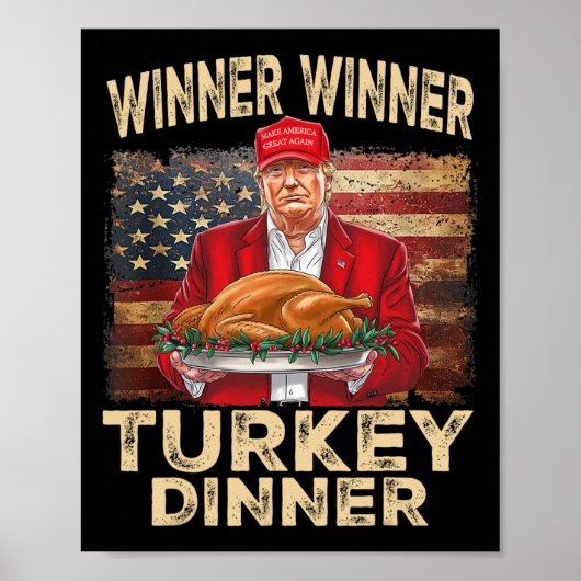 Winnaar Turkije Diner Thanksgiving Donald Tr Poster (Voorkant)