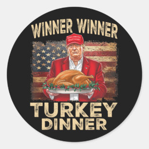 Winnaar Turkije Diner Thanksgiving Donald Tr Ronde Sticker