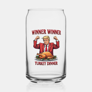 Winnaar Turkije Diner Trump Thanksgiving Blikvorm Glas