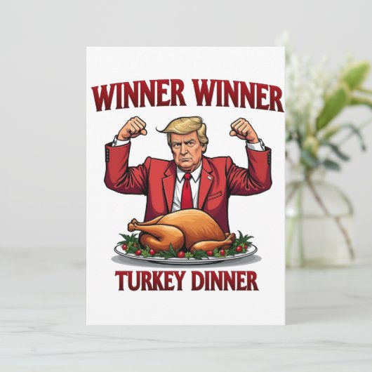 Winnaar Turkije Diner Trump Thanksgiving Kaart (Staand voorkant)