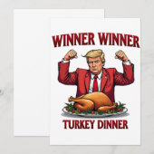 Winnaar Turkije Diner Trump Thanksgiving Kaart (Voorkant / Achterkant)