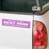 Winnaar van de Beste Mam in de Wereld Prijs Bumpersticker (Op Truck)