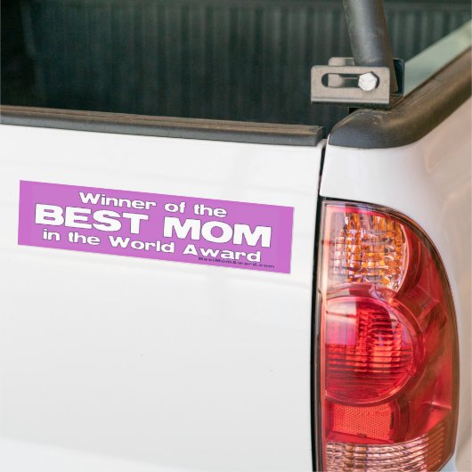Winnaar van de Beste Mam in de Wereld Prijs Bumpersticker (Op Truck)