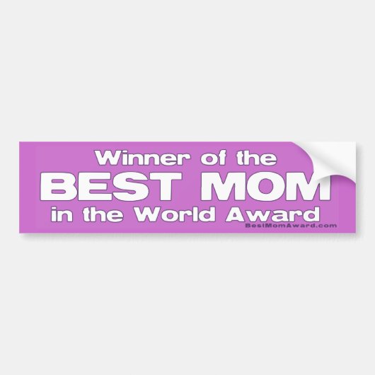 Winnaar van de Beste Mam in de Wereld Prijs Bumpersticker (Voorkant)