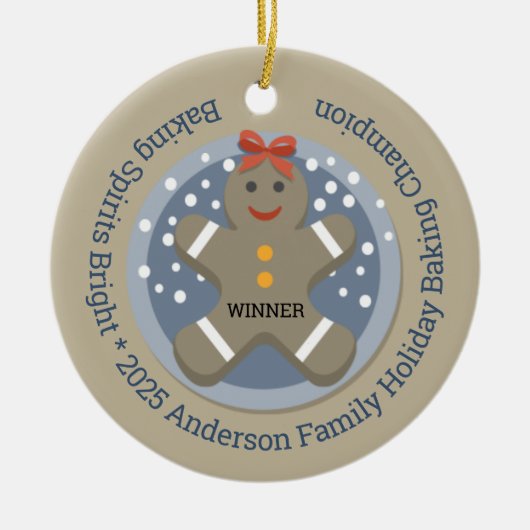 Winnaar van de Christmas Cookie Baking Contest Keramisch Ornament (Voorkant)