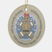 Winnaar van de Christmas Cookie Baking Contest Keramisch Ornament (Links)
