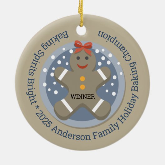 Winnaar van de Christmas Cookie Baking Contest Keramisch Ornament (Achterkant)