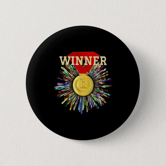 Winnaar van de prijs Gouden medaille #1 Ronde Button 5,7 Cm (Voorkant)