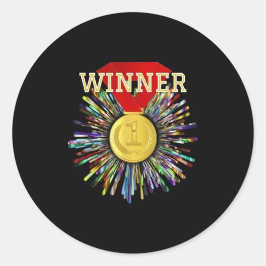 Winnaar van de prijs Gouden medaille #1 Ronde Sticker (Voorkant)