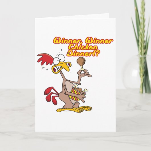 winnaar van het kippendiner irony humor kaart (Voorkant)