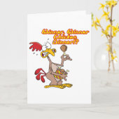 winnaar van het kippendiner irony humor kaart (Gele Bloem)