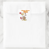 winnaar van het kippendiner irony humor vierkante sticker (Tas)