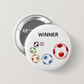 Winnaar Voetbal (Football) Ballen Ronde Button 5,7 Cm (Voorkant /achterkant)