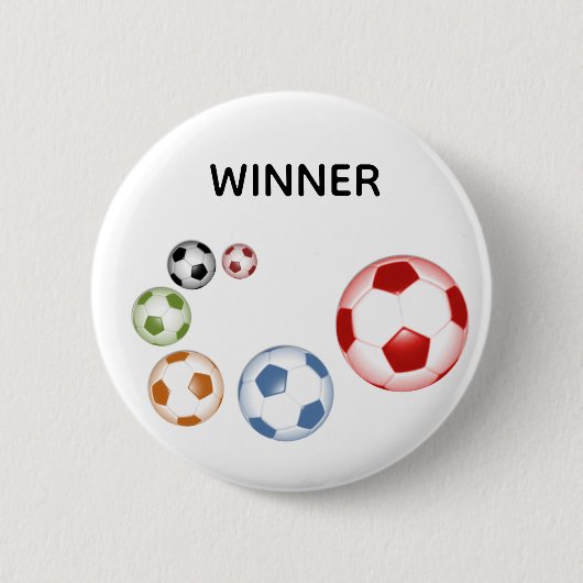 Winnaar Voetbalballen Ronde Button 5,7 Cm (Voorkant)