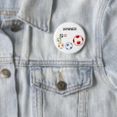 Winnaar Voetbalballen Ronde Button 5,7 Cm (In situ)