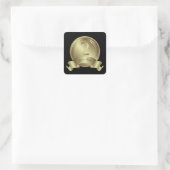 Winnaar voor Silver Medal & Custom text Award Vierkante Sticker (Tas)