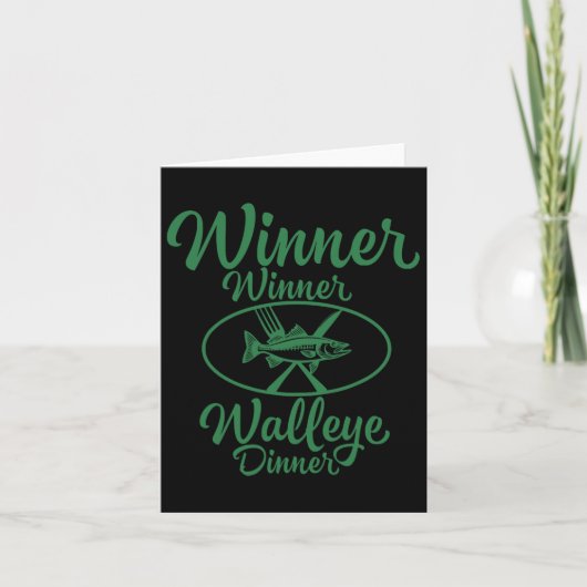 Winnaar Walleye Dinner - Grappig Gevist Fishe Kaart (Voorkant)