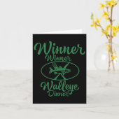 Winnaar Walleye Dinner - Grappig Gevist Fishe Kaart (Gele Bloem)
