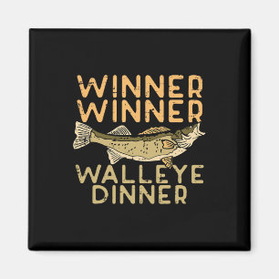Winnaar Walleye Dinner Vist Funny Fisherman Mannen Magneet