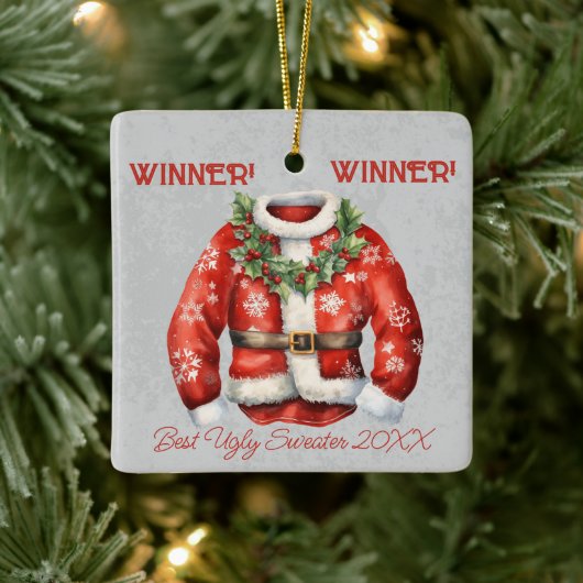 Winnaar! Winnaar! Beste lelijke trui van 20xx Keramisch Ornament (Boom)