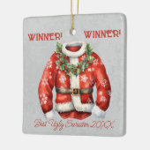 Winnaar! Winnaar! Beste lelijke trui van 20xx Keramisch Ornament (Links)