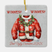 Winnaar! Winnaar! Beste lelijke trui van 20xx Keramisch Ornament (Voorkant)