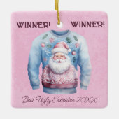 Winnaar! Winnaar! Beste lelijke trui van 20xx Keramisch Ornament (Voorkant)