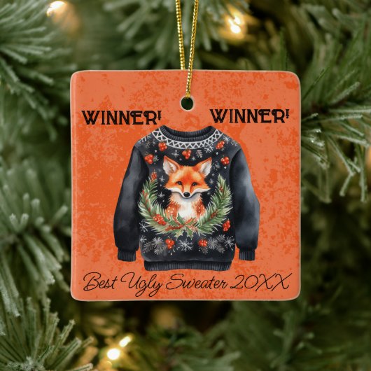 Winnaar! Winnaar! Beste lelijke trui van 20xx Keramisch Ornament (Boom)