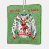 Winnaar! Winnaar! Beste lelijke trui van 20xx Keramisch Ornament (Links)