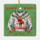 Winnaar! Winnaar! Beste lelijke trui van 20xx Keramisch Ornament (Voorkant)