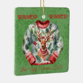 Winnaar! Winnaar! Beste lelijke trui van 20xx Keramisch Ornament (Rechts)