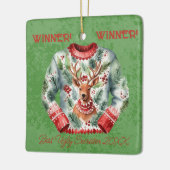 Winnaar! Winnaar! Beste lelijke trui van 20xx Keramisch Ornament (Links)