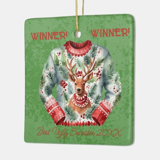 Winnaar! Winnaar! Beste lelijke trui van 20xx Keramisch Ornament (Links)