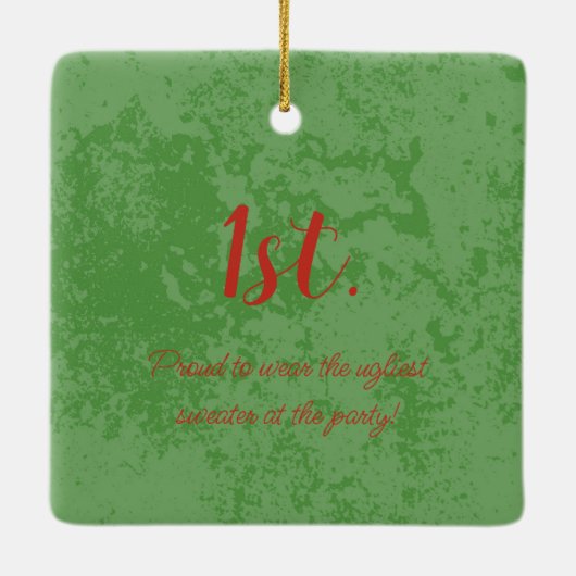 Winnaar! Winnaar! Beste lelijke trui van 20xx Keramisch Ornament (Achterkant)