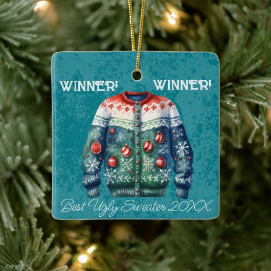 Winnaar! Winnaar! Beste lelijke trui van 20xx Keramisch Ornament (Boom)